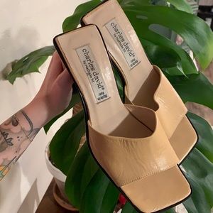 VINTAGE 90’s Charles David square toe block heels